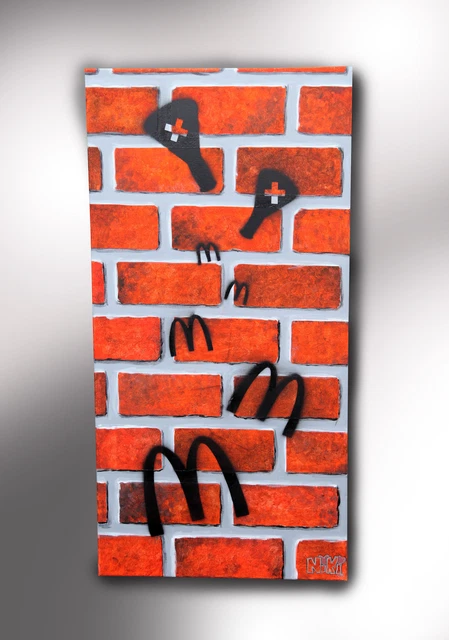 Niki Leech Grande Original Pintura 'Tóxico' Banksy Inspirado
