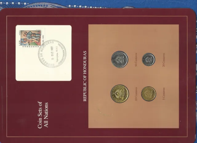 Coin Sets of All Nations Honduras UNC 50,20 Centavos 1991 10,5 Centavos 1989