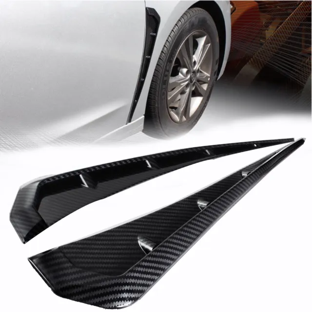 2pcs Carbon Fiber Car Side Fender Vent Air Wing Cover Trim Exterior Accessories
