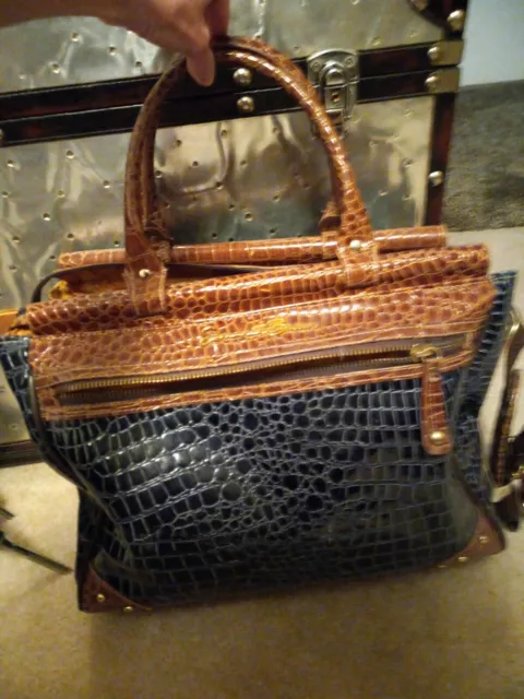 Samantha Brown Purse - Travel/Tote Bag/ Navy And Brown