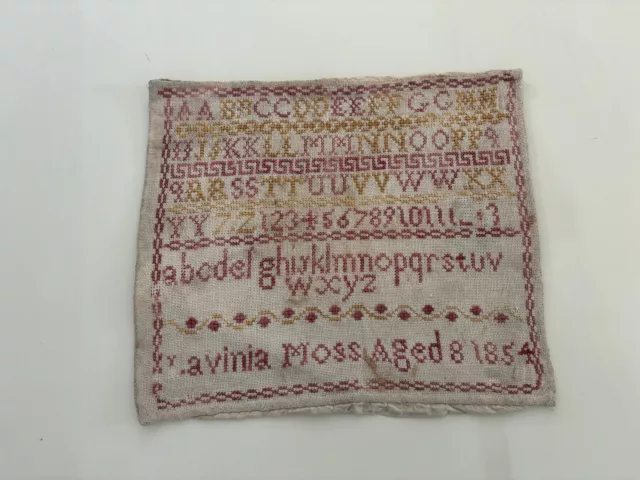 Antique Original Needlework Sampler 1854