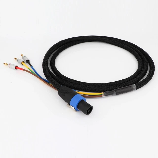 SUBWOOFER CABLE 3 Wire Sub Speaker Cable Speakon to Banana end for REL