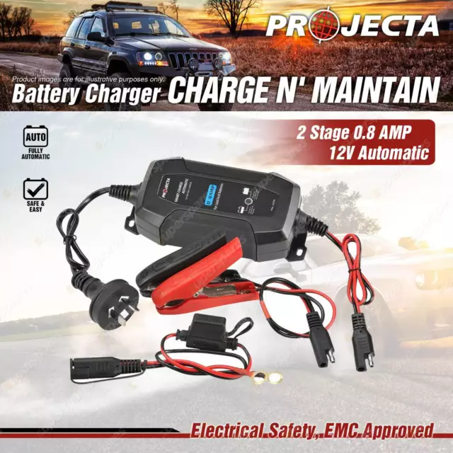 Projecta 12 Volt Automatic 800MA 2 Stage Battery Charger Caravan Car