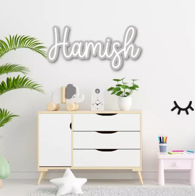 Personalised Acrylic Name Sign, Kids Bedroom Sign, Custom Nursery Plaque