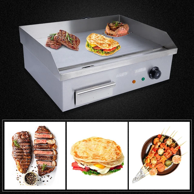 COMMERCIAL PORTABLE ELECTRIC Countertop Griddle Flat Top Grill Hot
