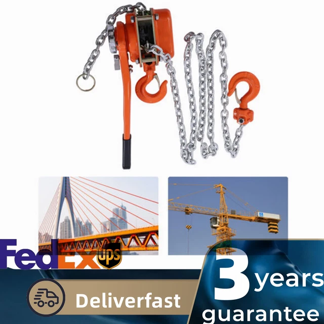 1.5 TON MANUAL Lever Block Chain Hoist Ratchet Type Come Along Puller w