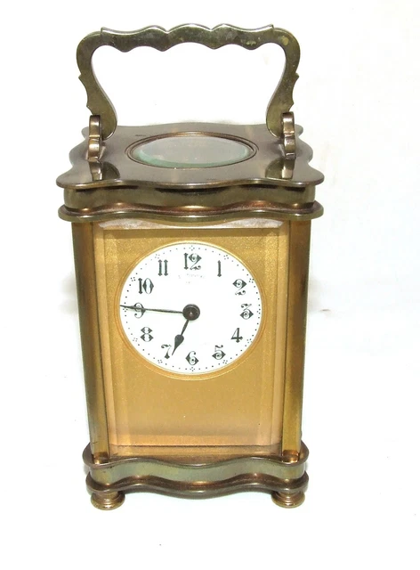 ANTIQUE FRENCH BRONZED Finish Brass Carriage Clock with Key Working ...