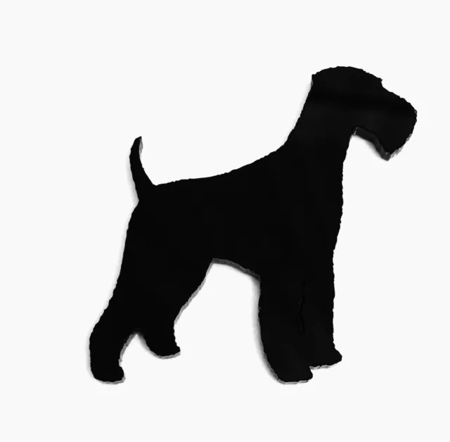 Airedale Terrier Cane Spilla Badge Pin Sciarpa Regalo di fissaggio in nero