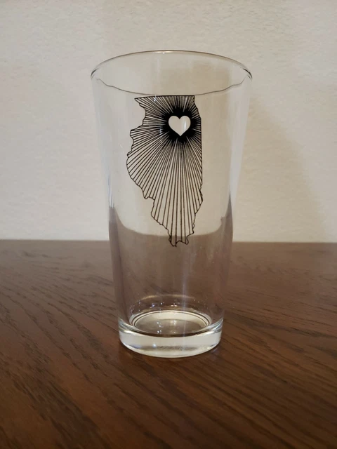 Illinois Beer Pint Glass