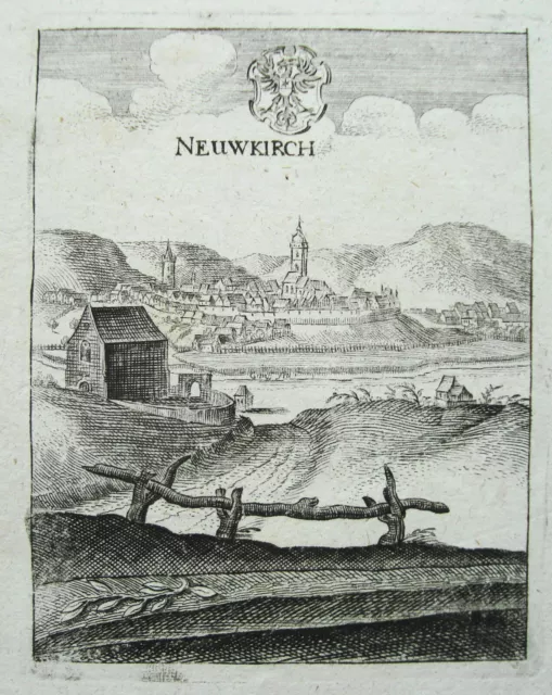 Neukirchen Knüll Hessen seltener echter alter Merian Kupferstich 1646