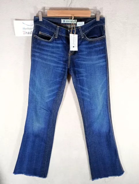 Jeans blu Gap denim taglia 6 UK 10 ultra bassi 31" orlo grezzo dritto/bootcut