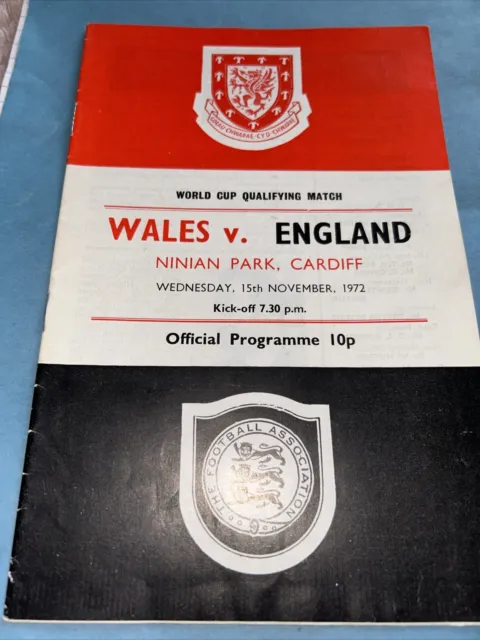Wales V England World Cup Qualifier 15th Nov 1972