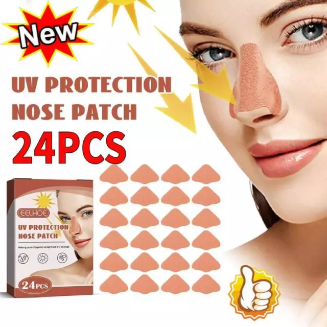 24 piezas Parche de nariz de protección UV Cubierta de nariz de protección solar para hombres y mujeres deportes;