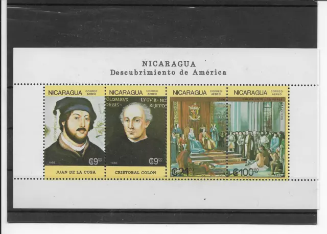 Nicaragua 1986 Discovery of America 500th Anniv.  Souvenir Sheet Sc# 1566B   MNH