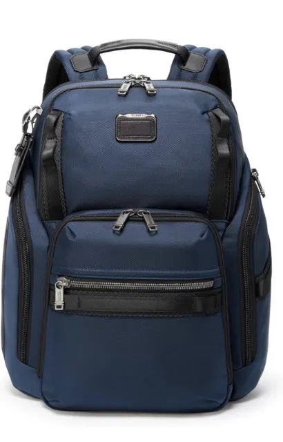Tumi Alpha Bravo Search  Backpack Bag Leather Navy New Model 232789NVY