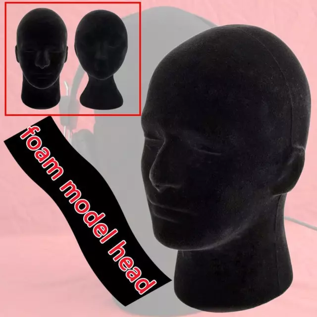 Male Foam Mannequin Manikin Head Model Wigs Cap Display Stand TOP