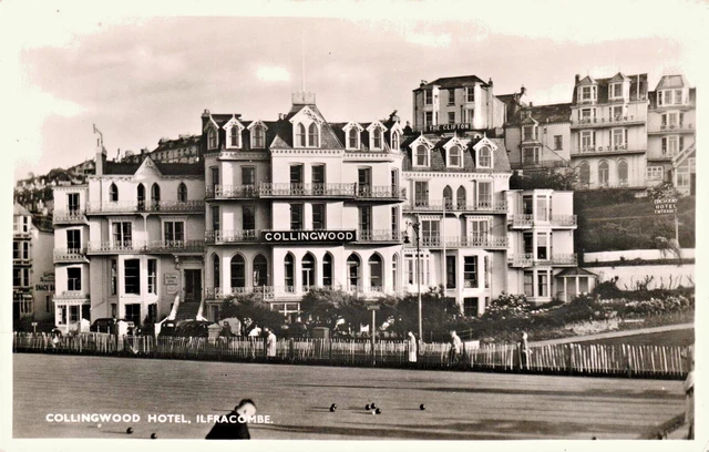 Ilfracombe Postkarte C1920 Echtfoto Collingwood & Clifton Hotel Bowling Devon