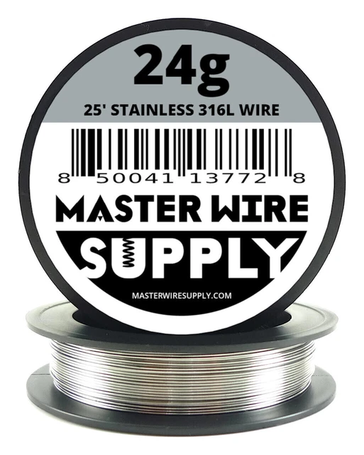 MWS - Stainless Steel 316L - 25 ft - 24 Gauge - Round Wire