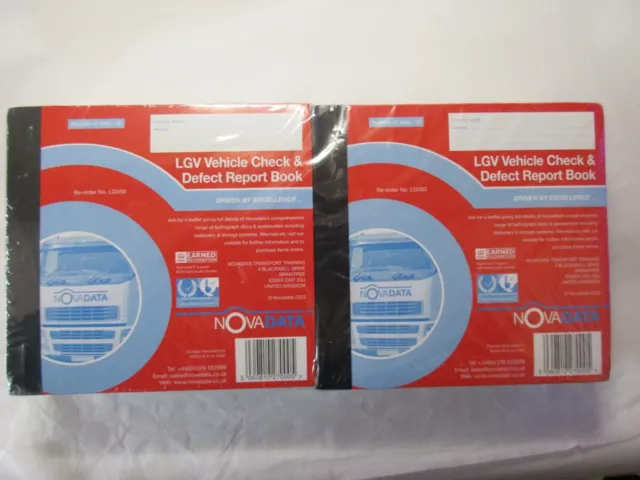 lgv vehicle check & defect report book (pack of 10)   see description