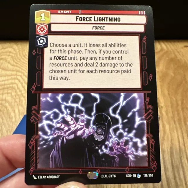 Force Lightning 💥 Legendary 🚀 L 138/252 Star Wars Unlimited TCG SOR-EN Legend