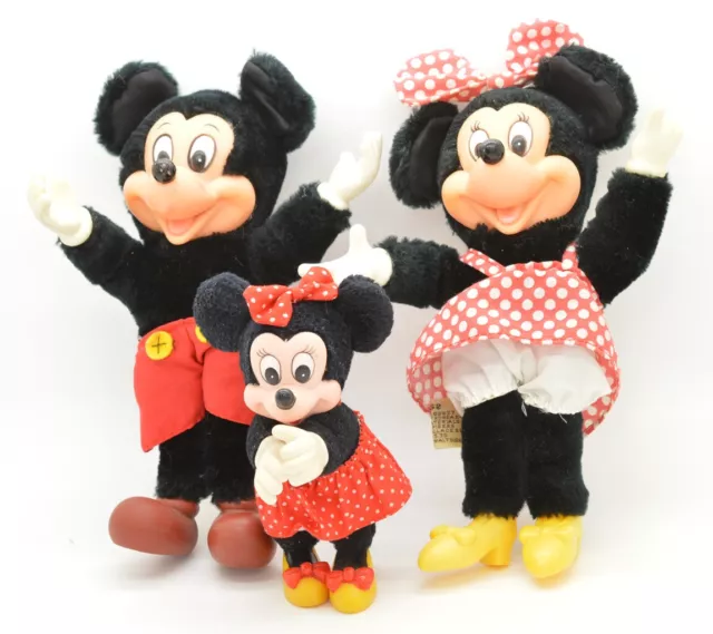 Vintage Applause and Walt Disney Mickey & Minnie Mouse Lot of 3 Plush Dolls
