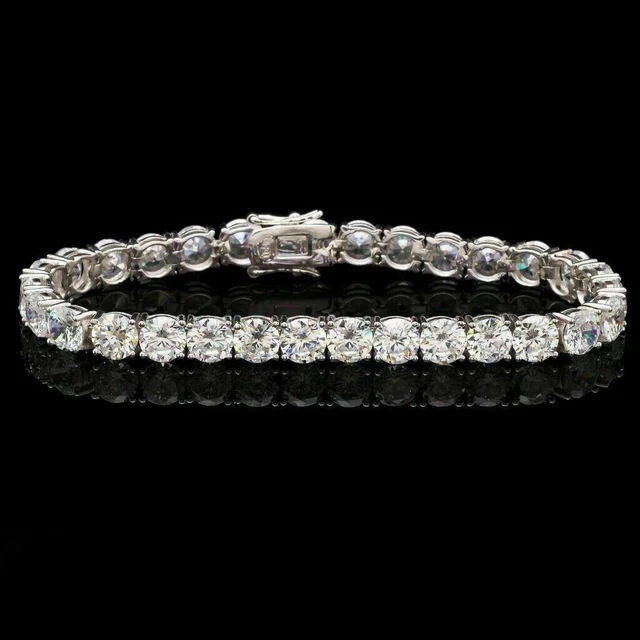 20 Ct Round Cut Lab Created Diamond 14K White Gold Over Tennis Bracelet