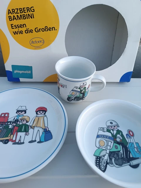 PLAYMOBIL ARZBERG CHILDREN'S Ceramic Set Bowl Plate Mug German