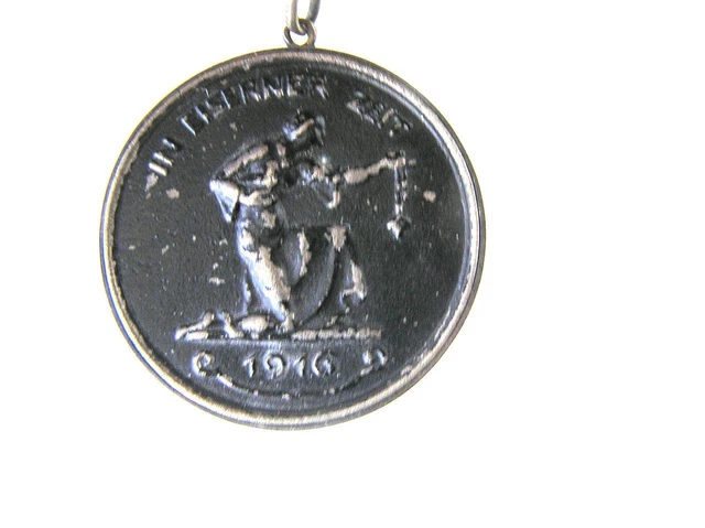 WWI 1916 German Blackened Iron Medal IN EISERNER ZEIT "Gold for Iron"