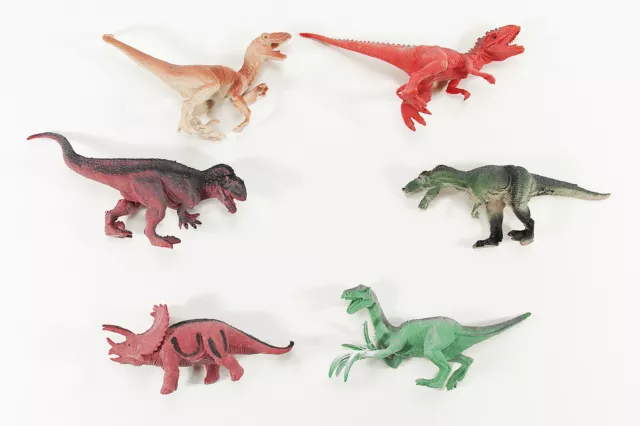 6 teiliges - Dinosaurier Spielzeug  Raptor Dinosauria new Figuren Set Dino bunt