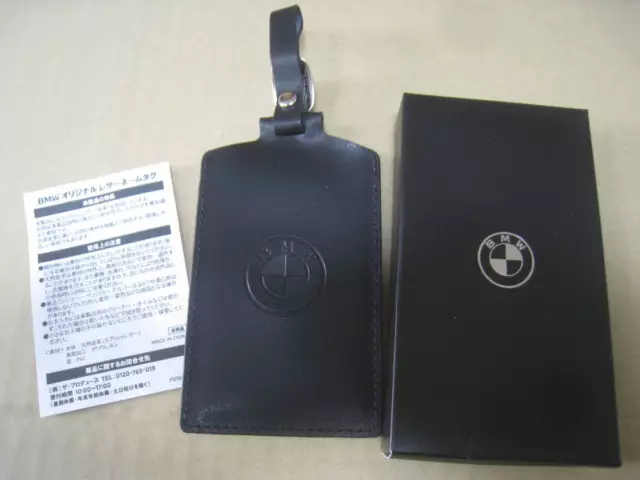 BMW Novelty Original Leather Name TAG Black with box from japan