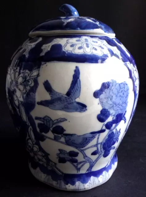 Vase pot à gingembre porcelaine blanc bleu Chinese prunus bird porcelain XX