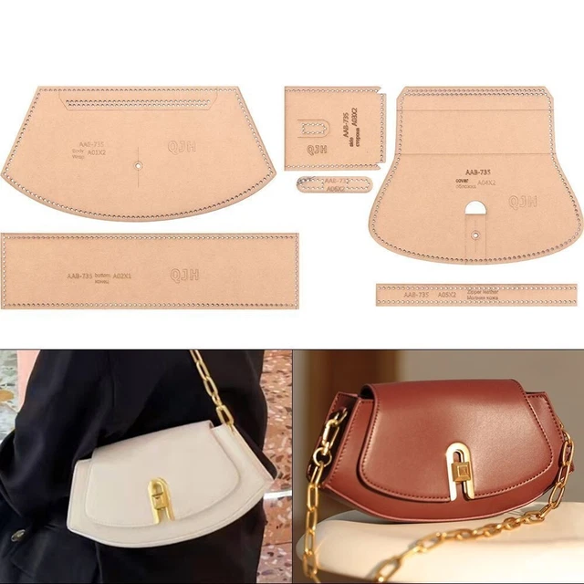 Leather Craft Ladies One Shoulder Bag Sewing Pattern Kraft Paper Template