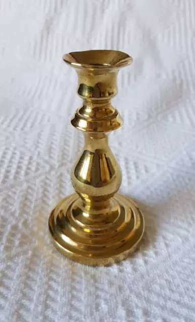 Candlestick ~ Brass ~ Victorian Design ~ 7.5cm Tall ~ For Small Candle 1cm