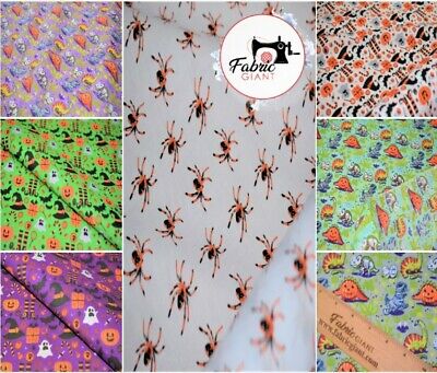 Halloween Scary Spooky Spider Craft Poly/Cotton Dress Fabric 44" High Quality