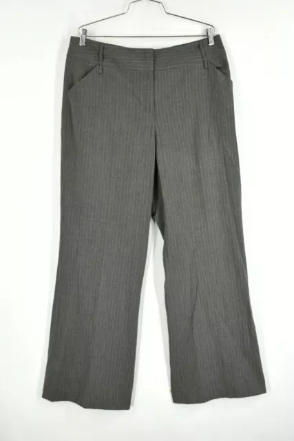 Rafaella Womens Grey 2 Hook Front Zip Fly Pants Slash Pockets Stretch Size 16