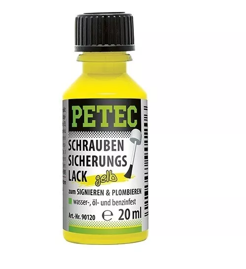 Petec Schraubensicherungslack 20 ml gelb Schraubensicherung Lack