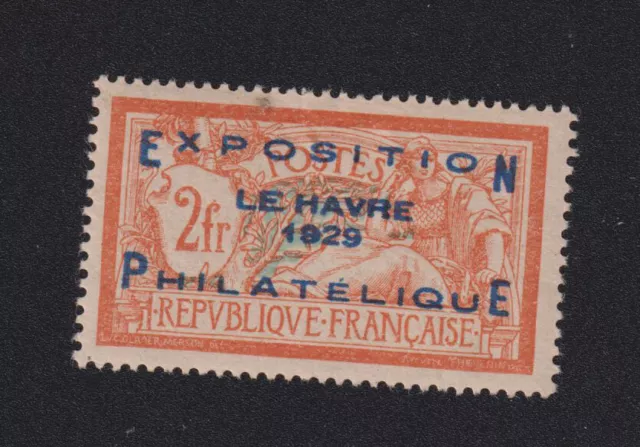 Timbre France, N° 257A, 2 f Merson Expo Philatélique le Havre charnière 010404