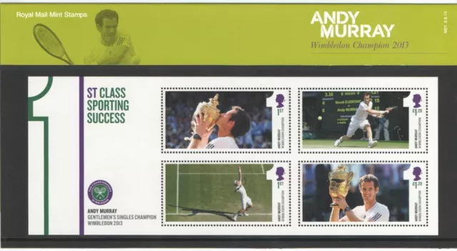 Royal Mail 2013 GB Commemorative Presentation Pack M21 'Andy Murray'