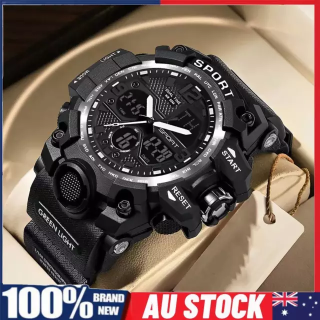 AU Mens Waterproof Watch Sport Military Analog Quartz Digital Wrist Watches