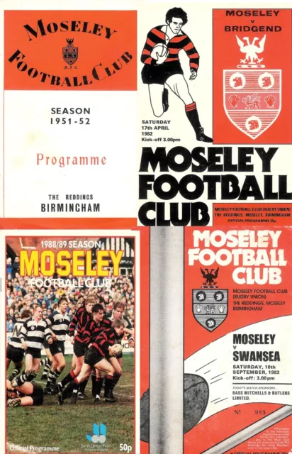 Moseley Rugby Programmes 1952 - 2001