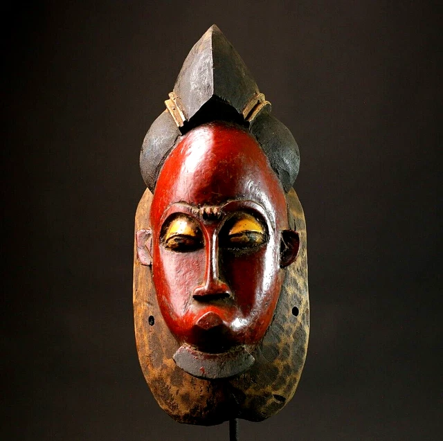 Masque Songye En Bois Sculpté Main – Art Tribal Africain Vintage – Décoration Unique