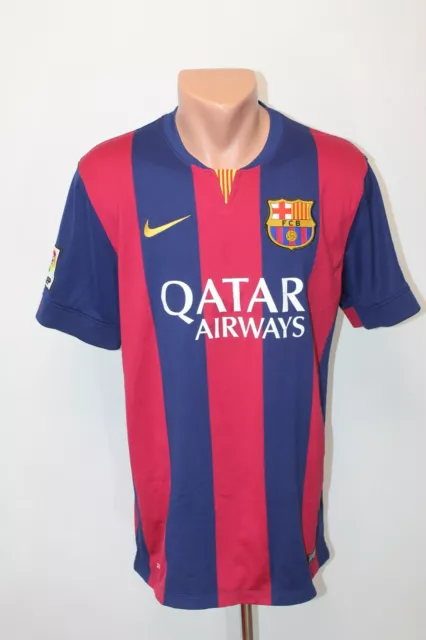 Barcelona Spain Football Shirt Jersey Camiseta Soccer 2014 2015 Home Size L Mens