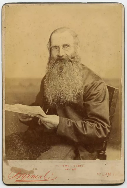 Bearded Man Hujman ? reading letter Vintage Large Photo by Byrne , Richmond UK