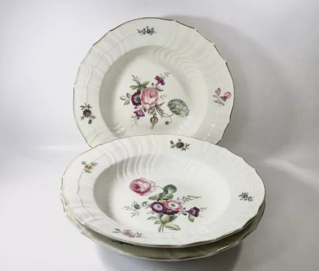 3x Royal Copenhagen Frijsenborg 1614 Curved Braided Large Pasta Soup Bowls