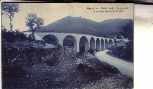 Cartolina  Spoleto  Viaggiata 1928 Ponte Ferrovia Spoleto Norcia