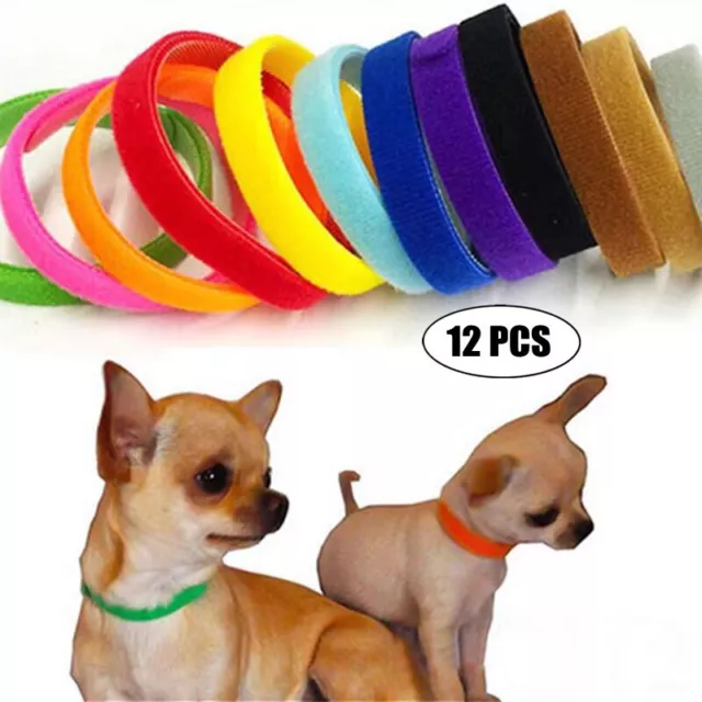 12 Newborn Whelping Id Bands Pet Puppy Kitten identification Adjustable collars