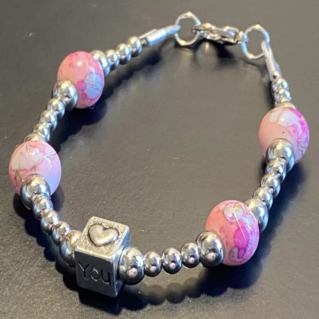 Bracciale con charms tipo pandora da donna braccialetto catena sfere argento