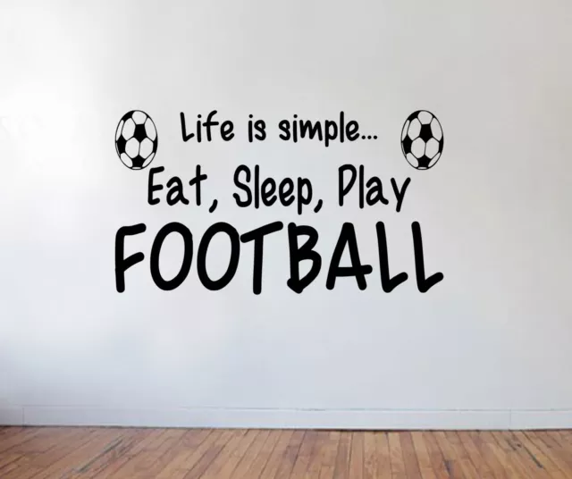 Adesivo fai da te per mangiare, dormire, giocare a calcio bambini vinile arte da parete fai da te decorazione camera da letto