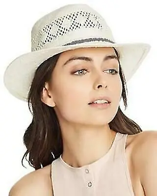 August Hat Company Women's Sun Hats Denim-Trim Woven Hat White One Size, MSRP$52
