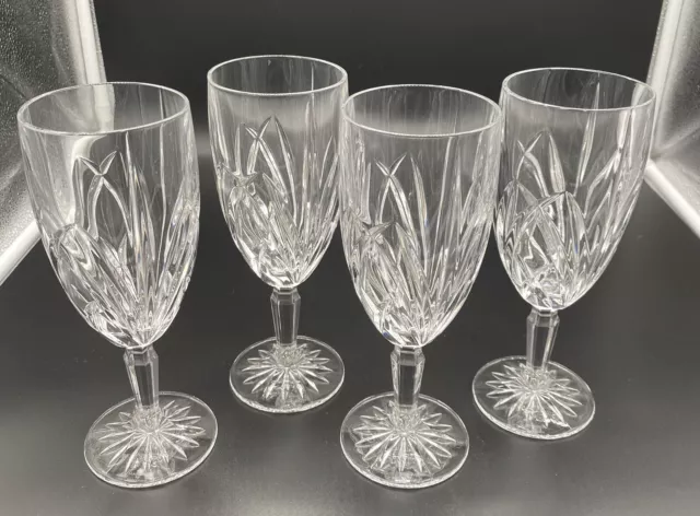 4 Marquis by Waterford Crystal Brookside Iced Tea Water Goblets Glasses 8 1/2”